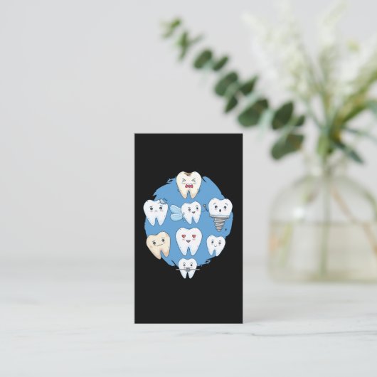 Cute Teeth Dentist Orthodontist Dental Assistant Visitekaartje (Staand voorkant)