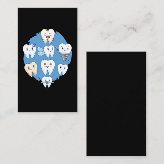 Cute Teeth Dentist Orthodontist Dental Assistant Visitekaartje (Voorkant / Achterkant)