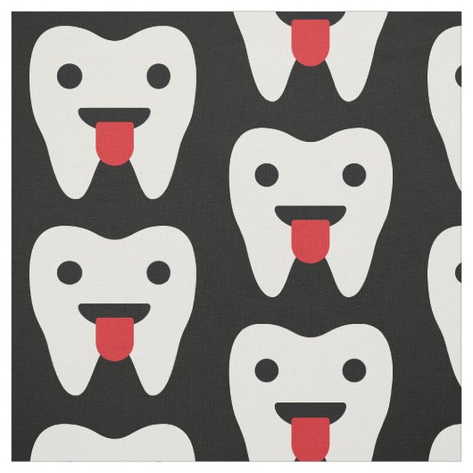 Cute Teeth Hearts Pattern Stof (Swatch)