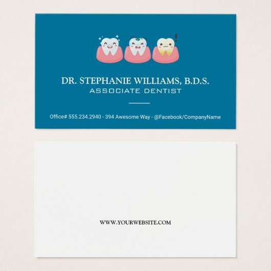 Cute Teeth Logo Visitekaartje (Voorkant /achterkant)