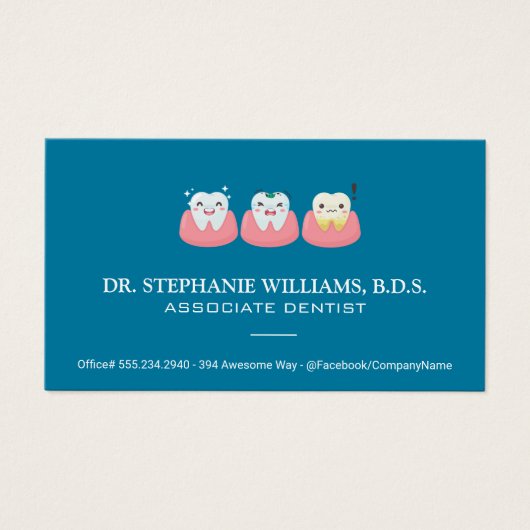 Cute Teeth Logo Visitekaartje (Voorkant)