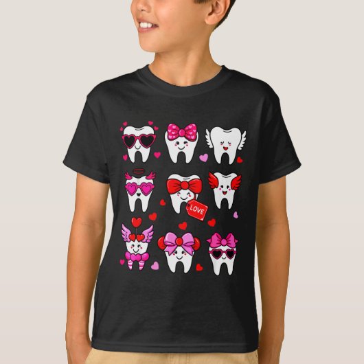 Cute Teeth Love Valentine's Day Dental T-shirt (Voorkant)