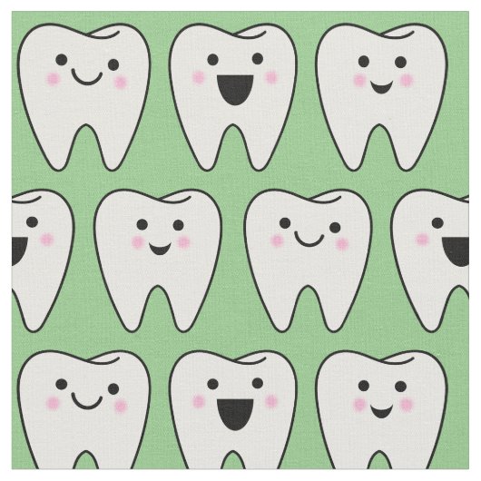 Cute Teeth Tooth Fairy Dentist Dental Green Stof (Close Up)