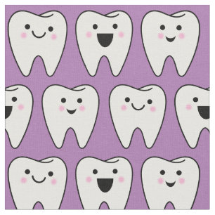 Cute Teeth Tooth Fairy Dentist Dental Paars Stof