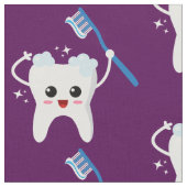 Cute Teeth Toothborstel Patroon Stof (Close Up)