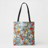 Cute Template Chic Flowers Boho Personalized Tote Bag (Voorkant)