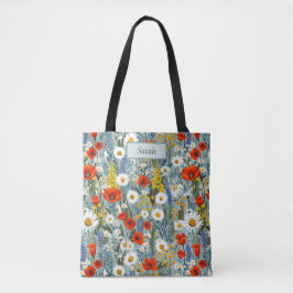 Cute Template Chic Flowers Boho Personalized Tote Bag