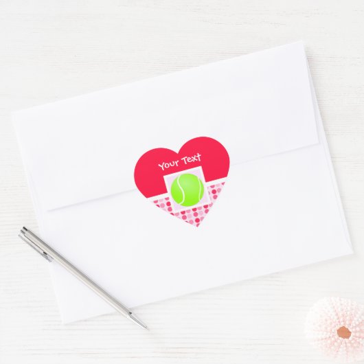 Cute Tennis Ball Hart Sticker (Envelop)