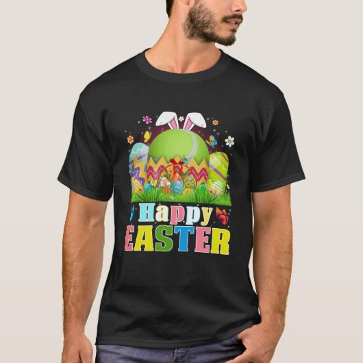 Cute Tennis Ball Hatched From Egg Easter Day Men B T-shirt (Voorkant)