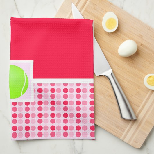 Cute Tennis Ball Theedoek (Quarter Fold)