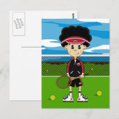 Cute Tennis Boy Briefkaart (Voorkant / Achterkant)