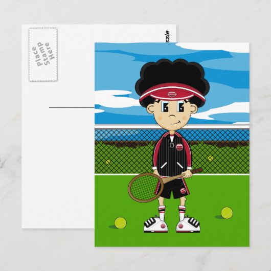 Cute Tennis Boy Briefkaart (Voorkant / Achterkant)