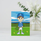 Cute Tennis Boy Briefkaart (Staand voorkant)