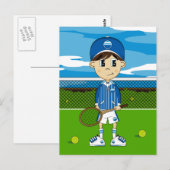 Cute Tennis Boy Briefkaart (Voorkant / Achterkant)