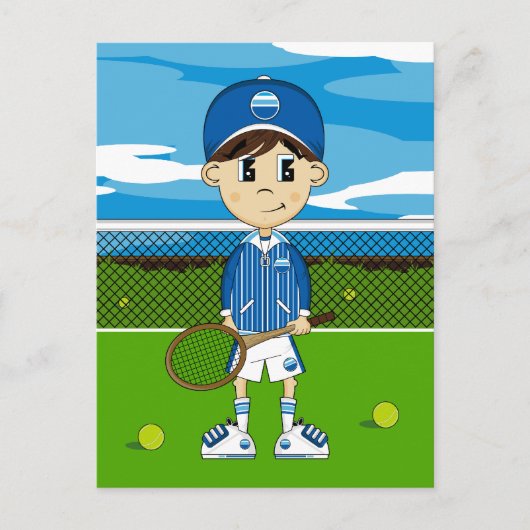 Cute Tennis Boy Briefkaart (Voorkant)
