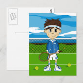 Cute Tennis Boy Briefkaart (Voorkant / Achterkant)
