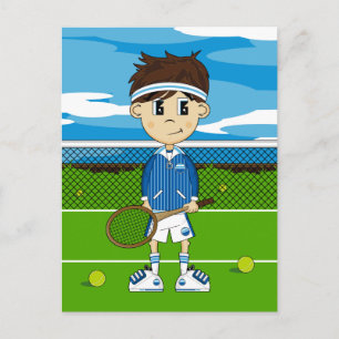 Cute Tennis Boy Briefkaart