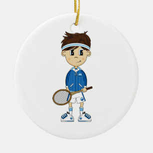 Cute Tennis Boy Ornament