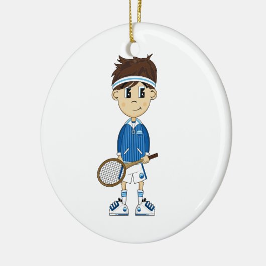 Cute Tennis Boy Ornament (Links)