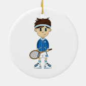 Cute Tennis Boy Ornament (Achterkant)
