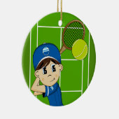 Cute Tennis Boy Ornament (Rechts)