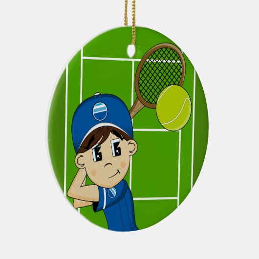 Cute Tennis Boy Ornament (Rechts)
