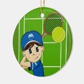 Cute Tennis Boy Ornament (Links)