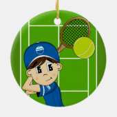 Cute Tennis Boy Ornament (Achterkant)