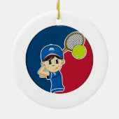 Cute Tennis Boy Ornament (Achterkant)