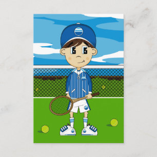 Cute Tennis Boy RSVP-kaart RSVP Kaartje