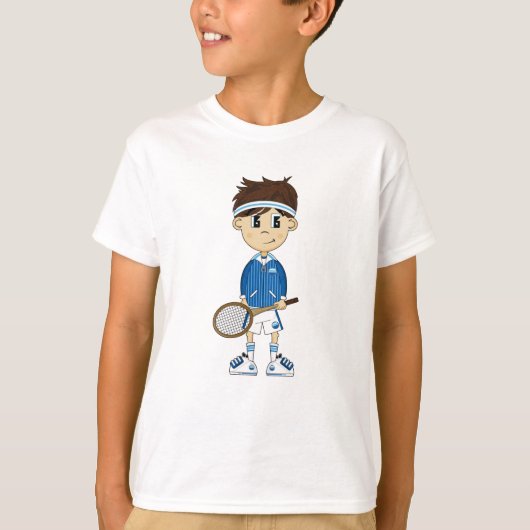 Cute Tennis Boy T-shirt (Voorkant)