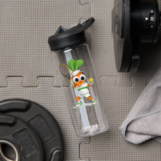 Cute Tennis Carrot – Funny Sports Mascot Waterfles