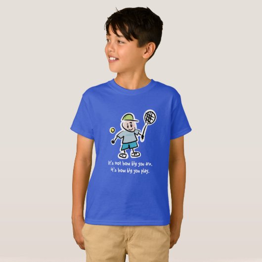 Cute tennis cartoon t shirt voor sportief kind (Voorkant volledig)