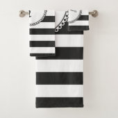 Cute Tennis Girl Black & White Persoonlijke speler Bad Handdoek (Insitu)