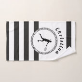 Cute Tennis Girl Black & White Persoonlijke speler Bad Handdoek (Handdoek)