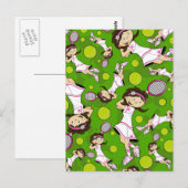 Cute Tennis Girl Card Briefkaart (Voorkant / Achterkant)