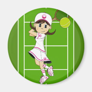 Cute Tennis Girl Magnet