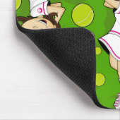 Cute Tennis Girl Mousepad Muismat (Hoek)