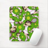 Cute Tennis Girl Mousepad Muismat (Met muis)