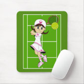Cute Tennis Girl Mousepad Muismat (Met muis)