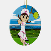 Cute Tennis Girl Ornament (Rechts)