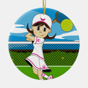 Cute Tennis Girl Ornament