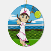 Cute Tennis Girl Ornament (Links)