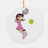 Cute Tennis Girl Ornament (Achterkant)