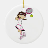 Cute Tennis Girl Ornament (Achterkant)