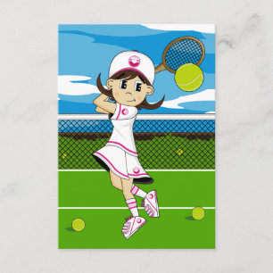 Cute Tennis Girl RSVP-kaart RSVP Kaartje