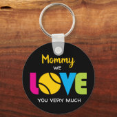 Cute Tennis LOVE - aangepaste tekst Sleutelhanger (Voorkant)