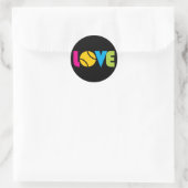 Cute Tennis LOVE - Ronde Sticker (Tas)