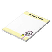 Cute tennis notepad with quirky racket drawing notitieblok (Linkerzijde)