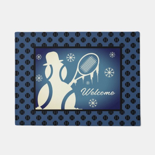 Cute tennis snewman winter Welkom doormat Deurmat (Voorkant)